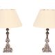 Stunning set of Rococo Silver Plated table lamps 1920s