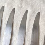 6 Vintage Horn Knives Silver Steel Blade LEPINE A LYON France 19th Century