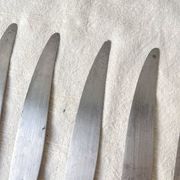 6 Vintage Horn Knives Silver Steel Blade LEPINE A LYON France 19th Century
