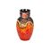 Flamed Fat Lava Vase West Germany Bay Red Orange 98-17
