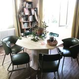 Travertine dining table