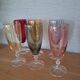 6 coloured crystal champagne flutes