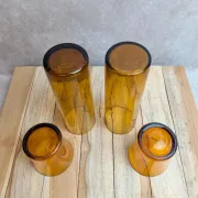 Lot de 4 verres ambrés vintage – Duralex