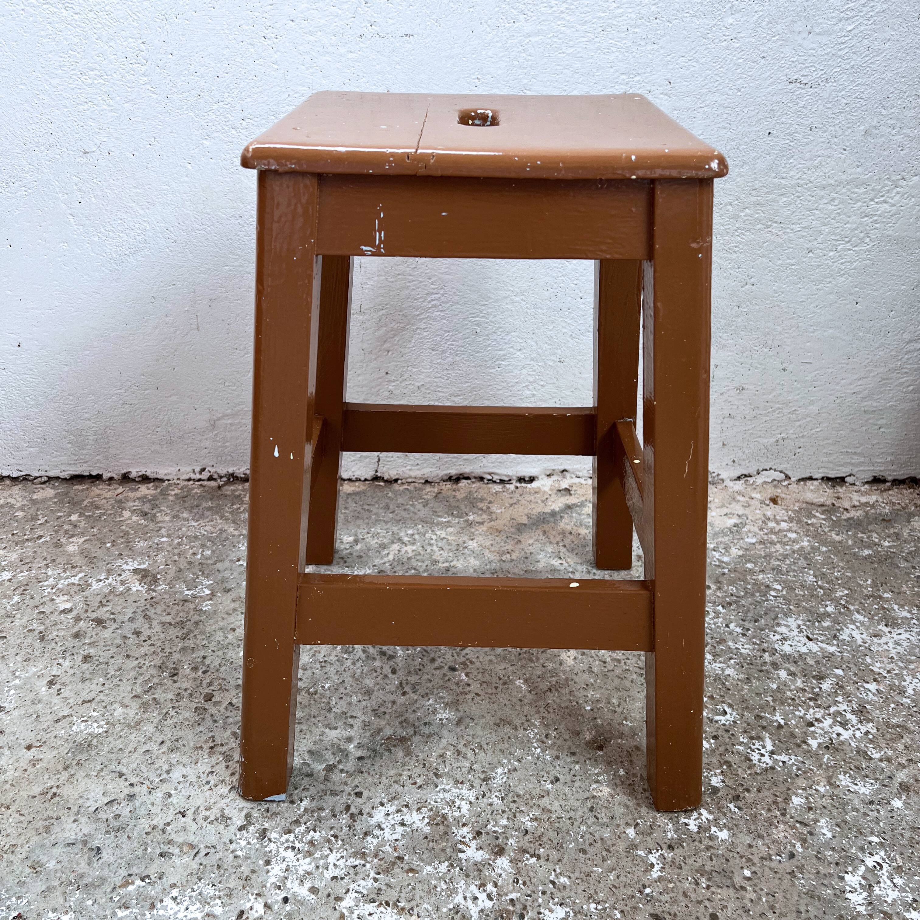 Wood milk chocolate workshop stool