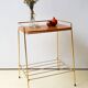 Gold metal bedside table
