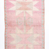 3x11 pale pink vintage runner rug 104x328cm
