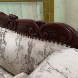 Mahogany wood/fabric bench circa 1900