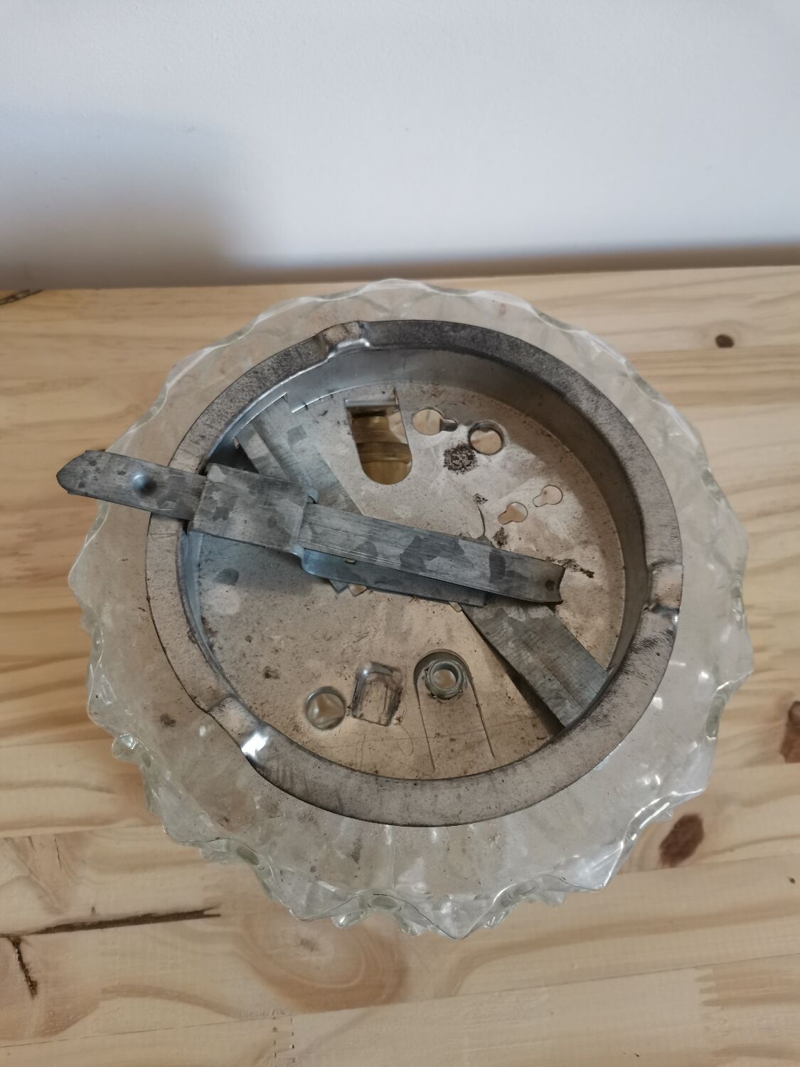 Vintage molded globe glass wall lamp