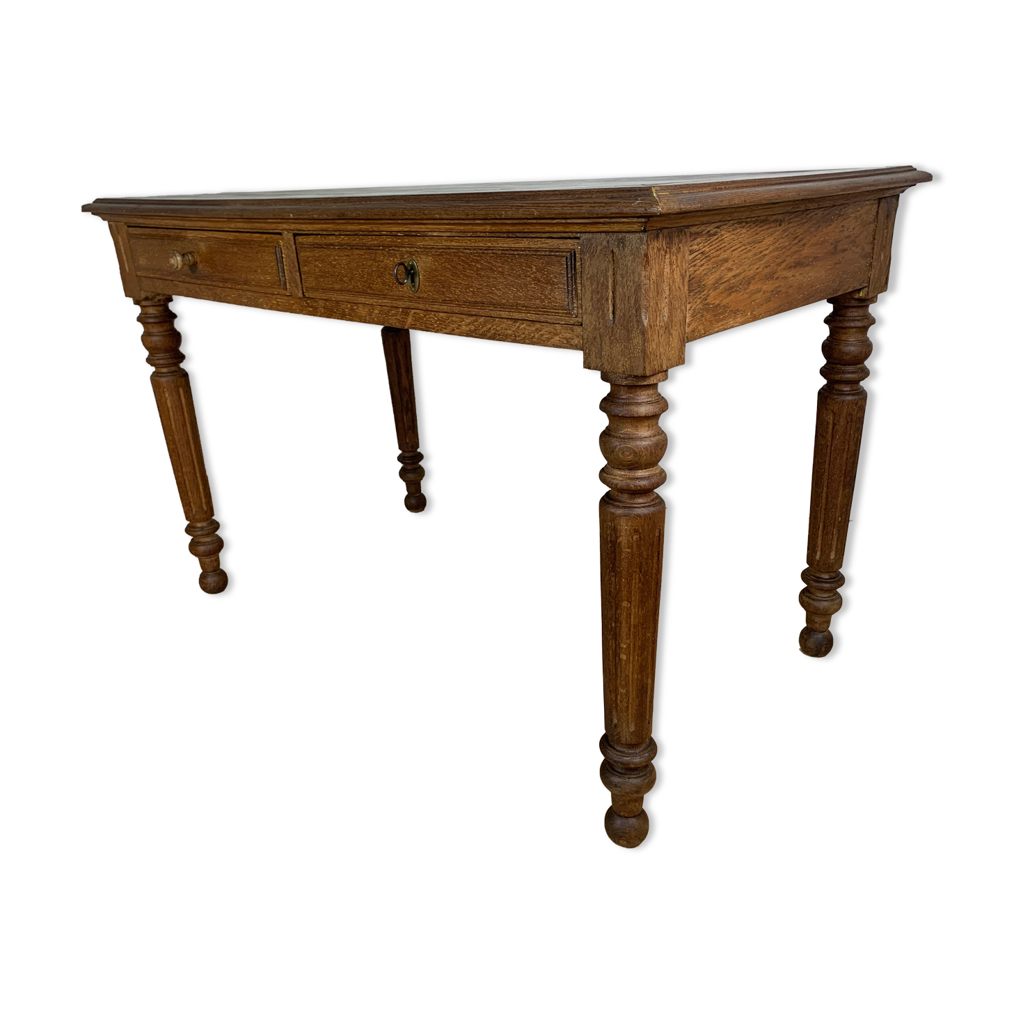 Table de ferme bureau style Louis Philippe en chêne