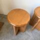 Set of 4 oak stools from the 1950s, constructivist style.
