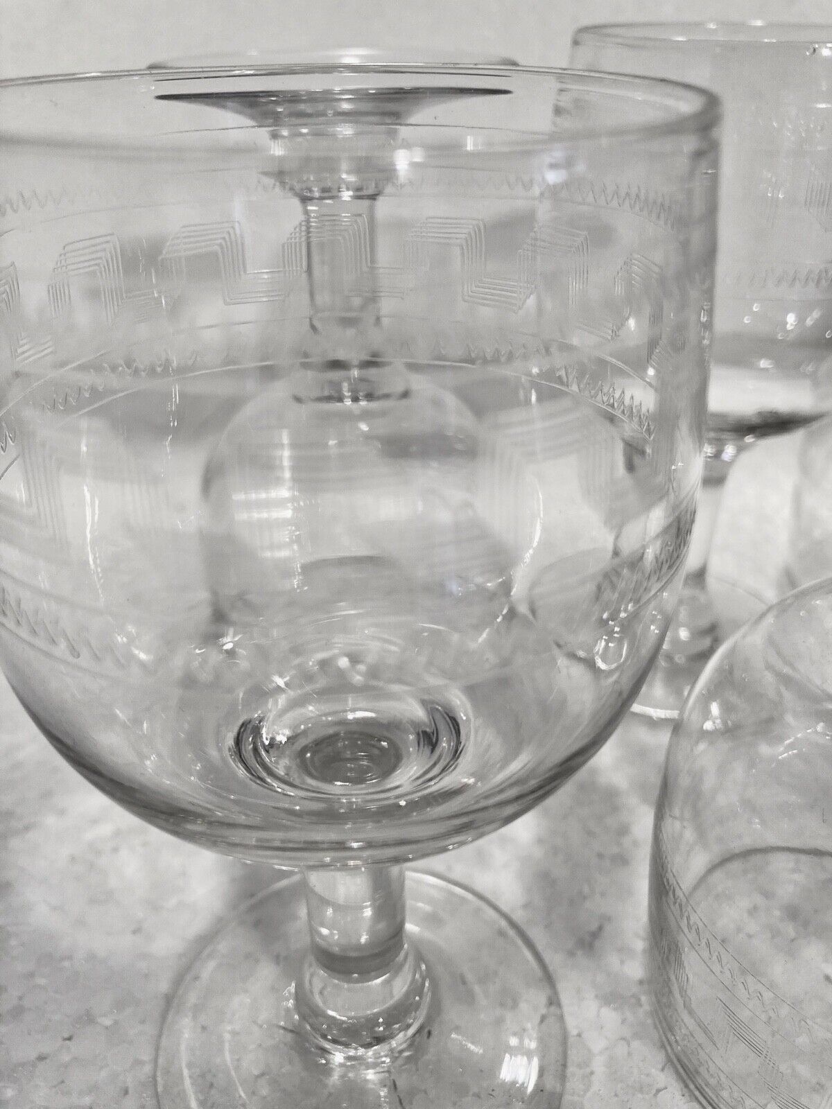 4 glasses wine or water in Baccarat crystal 1920 / 1930