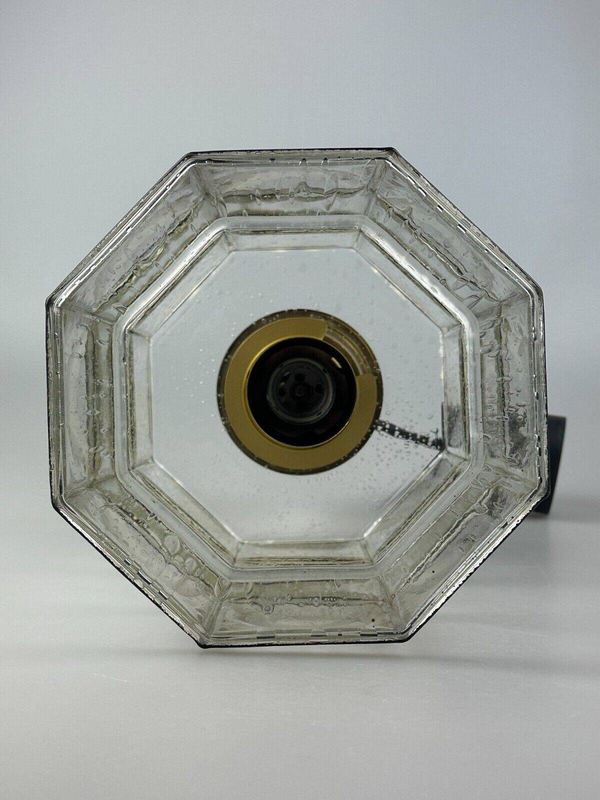 60s 70s ceiling lamp Glashütte Limburg Germany glass & brass Space Age