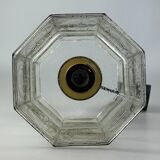 60s 70s ceiling lamp Glashütte Limburg Germany glass & brass Space Age