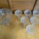Salad bowl + 6 Ice Fruit Cups Mousse PAVEL PANEK Moulded Glass Vintage