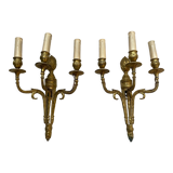 Pairs of Louis XVI bronze wall lamps
