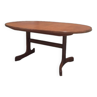 Scandinavian teak dining table with extension