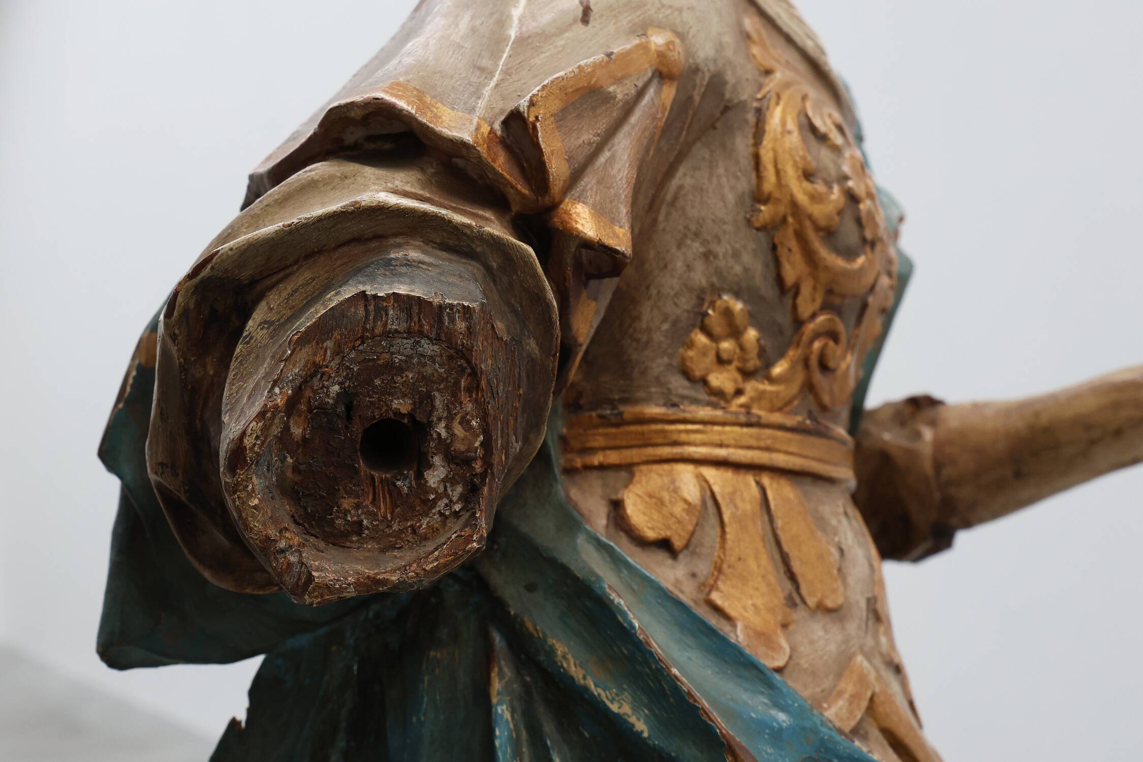 French 18th Century Religious Statue of the Virgin Mary on a cloud