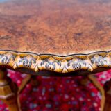 French round side table in burr walnut, 1920s