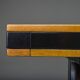 Mid-century modern oak and chrome desk with leather top, 1980s