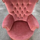 Padded pink toad armchair