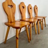 Lot 4 old farm chairs 60 vintage years