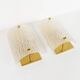 Set (2) of 1970s Italian brass & Murano glass wall lights