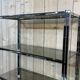 Etagère italienne des années 1970 en acier chromé et verre fumé