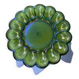 Presentation plate for stuffed eggs/oysters in studded glass