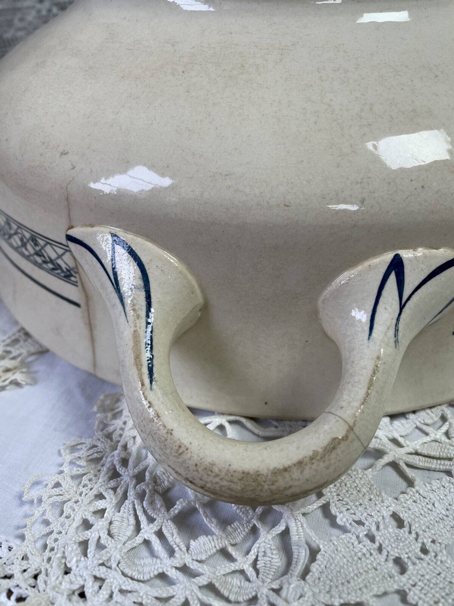 Salins blue iron earth soup tureen