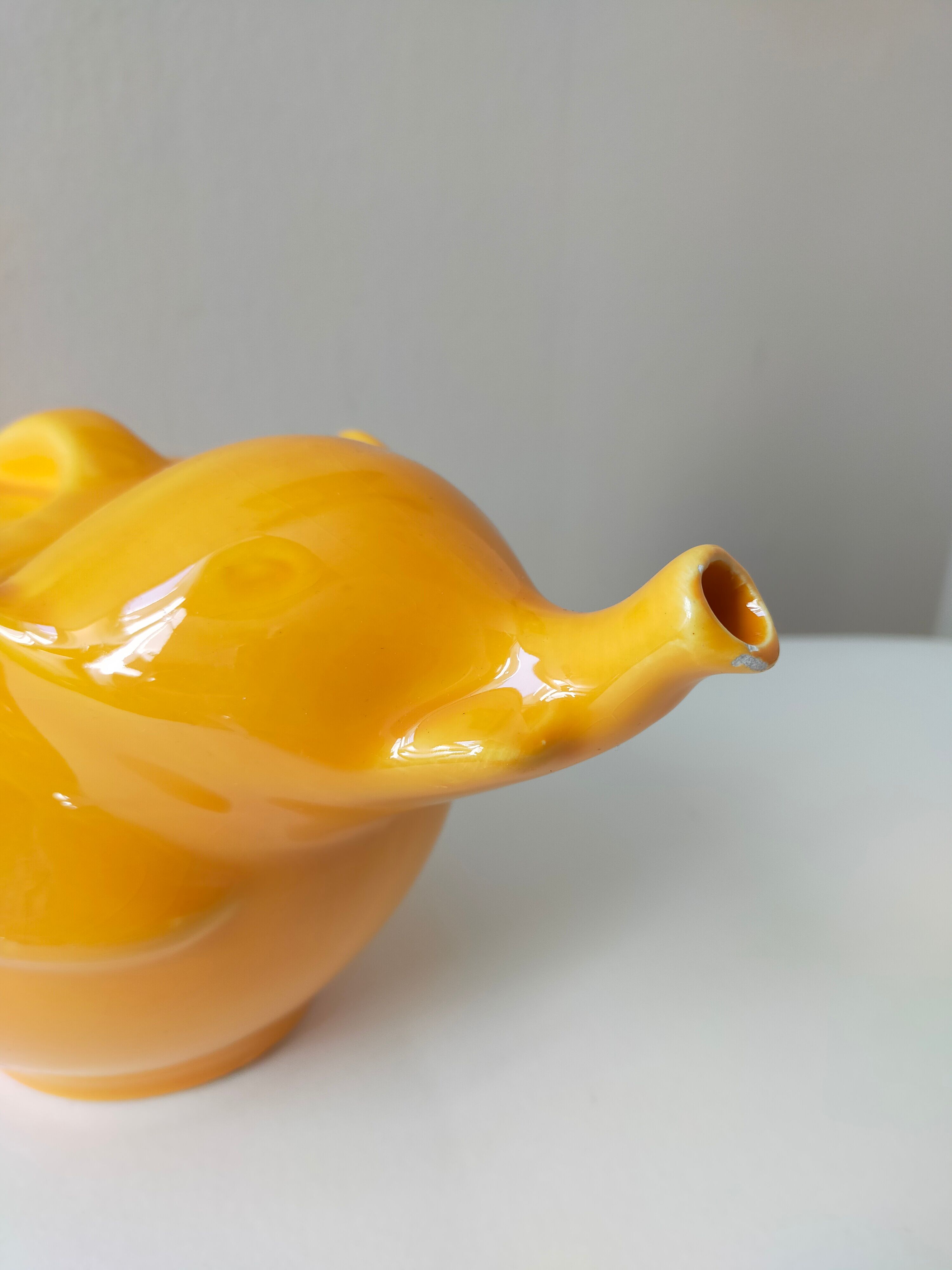 Orange-yellow elephant teapot