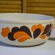 Enamelled cast iron fondue pot with 70's Le Creuset pattern