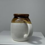 Small two-tone white and brown pitcher Made in China