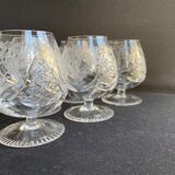 6 verres à cognac – cristal soufflé et taillé