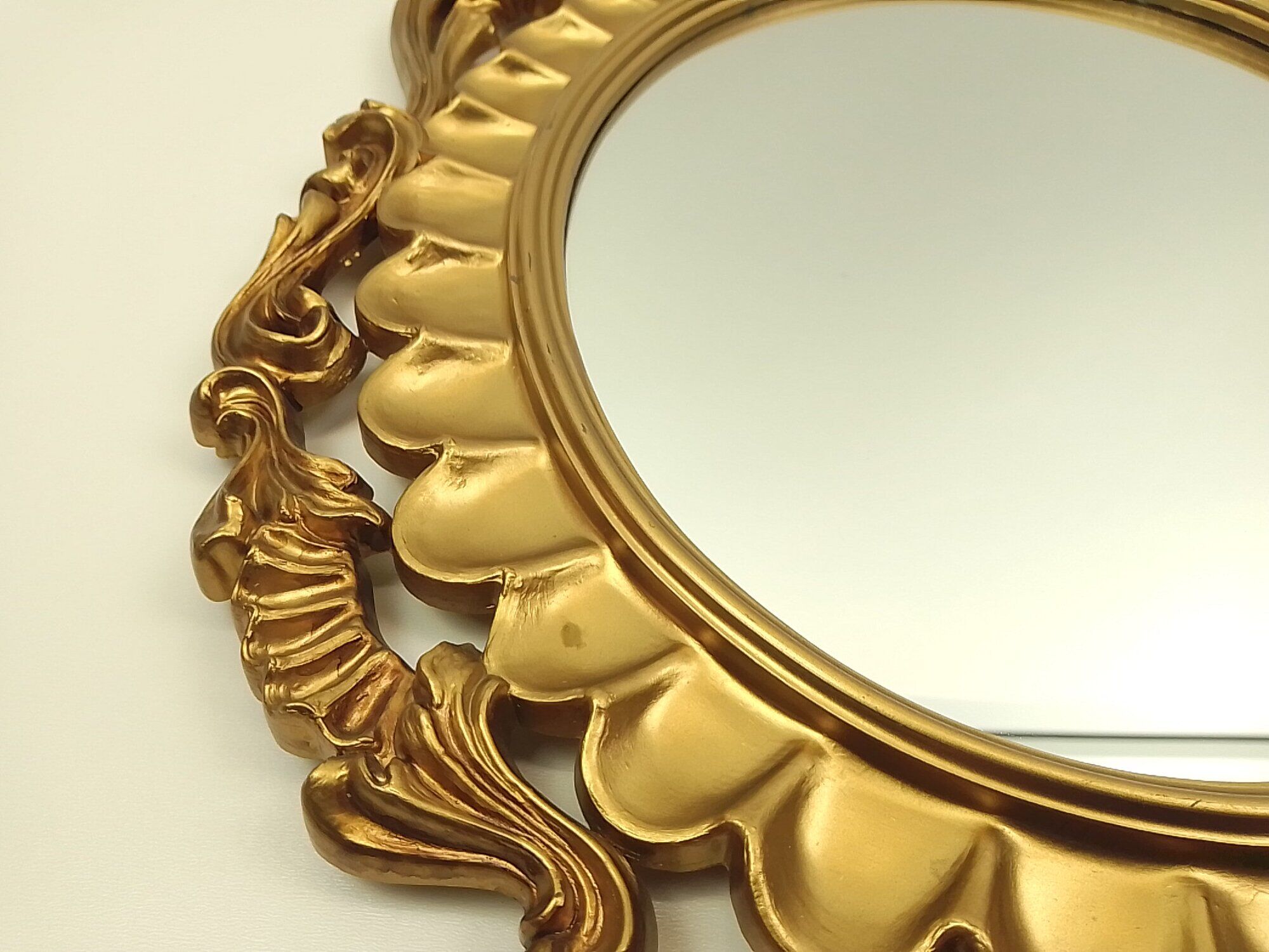 Baroque style mirror frame golden resin 55.5 cm X 36 cm