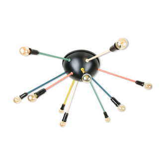 Mid-century Colourful Sputnik Chandelier, 50s