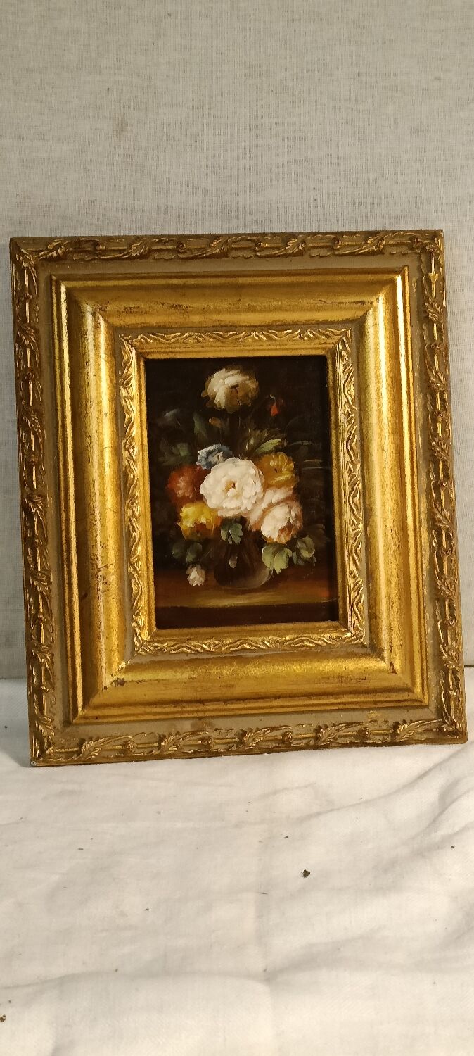 Painting frame on panel "roses"