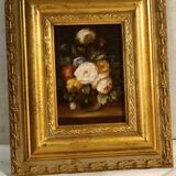 Cadre peinture sur panneau "roses"