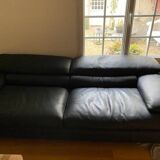 black leather sofa