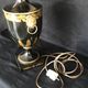 Large baluster lamp - Golden Lions and white and gilded ledleches - Hotel Paris
