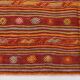 4x7 Red Orange Striped Handmade Wool Kilim Rug
