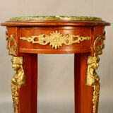 Empire style pedestal table with green marble