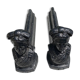 Ancient cast iron chenets, bust of long woman mat