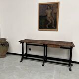 Old workbench with cast iron base, 1950s