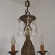 French Mid Century Bronze 6 Light Chandelier With Crystal Droplets 5491