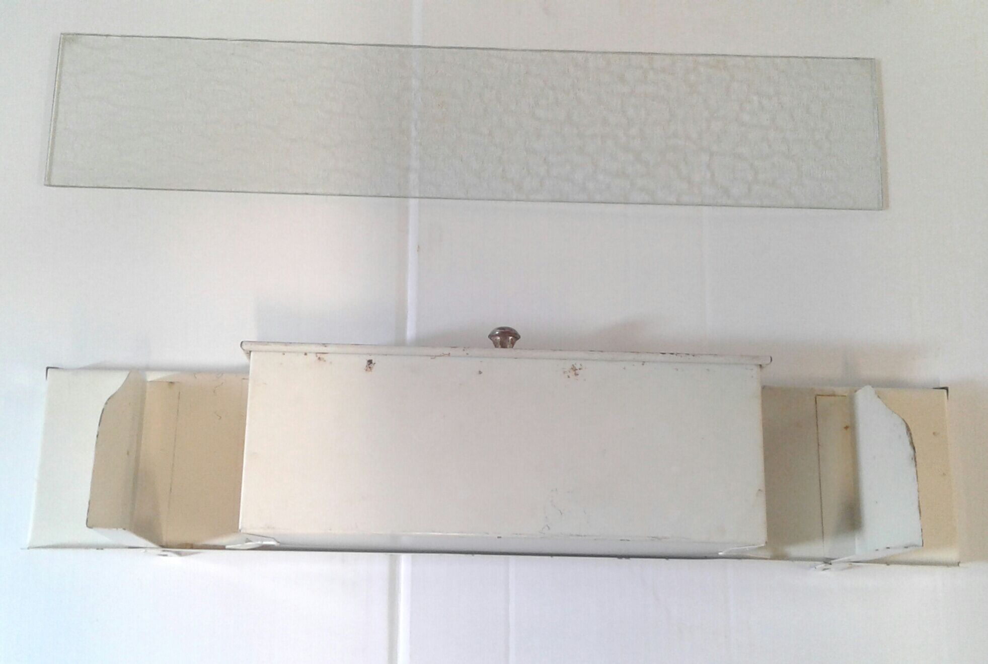 Vintage metal bathroom shelf