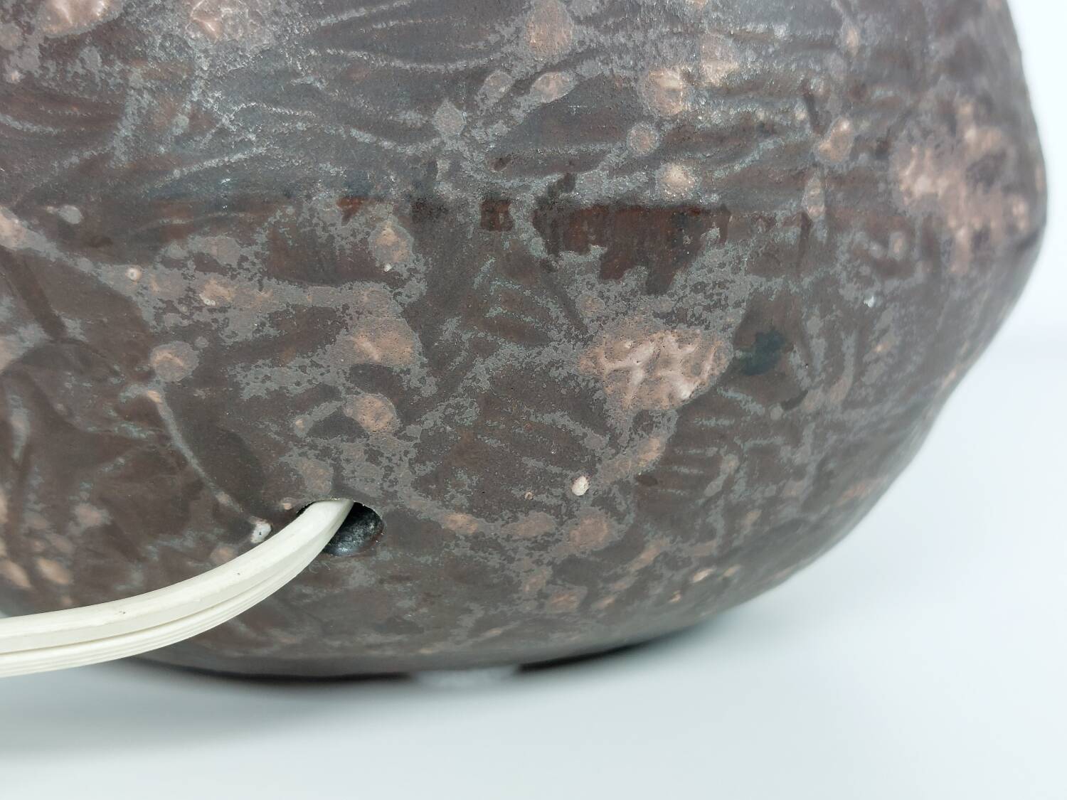 Lampe de table vintage en céramique à glaçure expressive