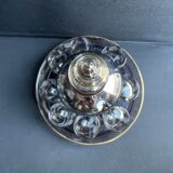 Complete shot service in silver-gray and engraved gold crystal
