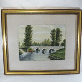 Old signed watercolor painting