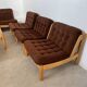 Old modular living room 7 armchairs and vintage Scandinavian design coffee table from the 60s