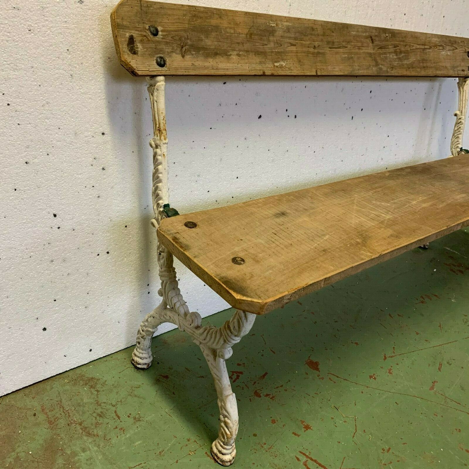 19th century patinated iron cast iron garden bench